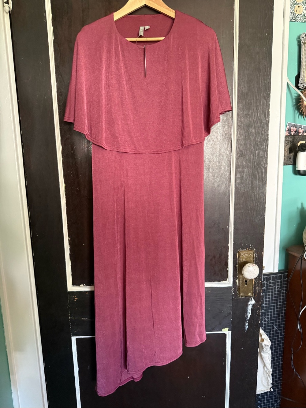 Asos Maternity Breastfeeding size 16 Rose-Mauve Overlay Maxi Dress